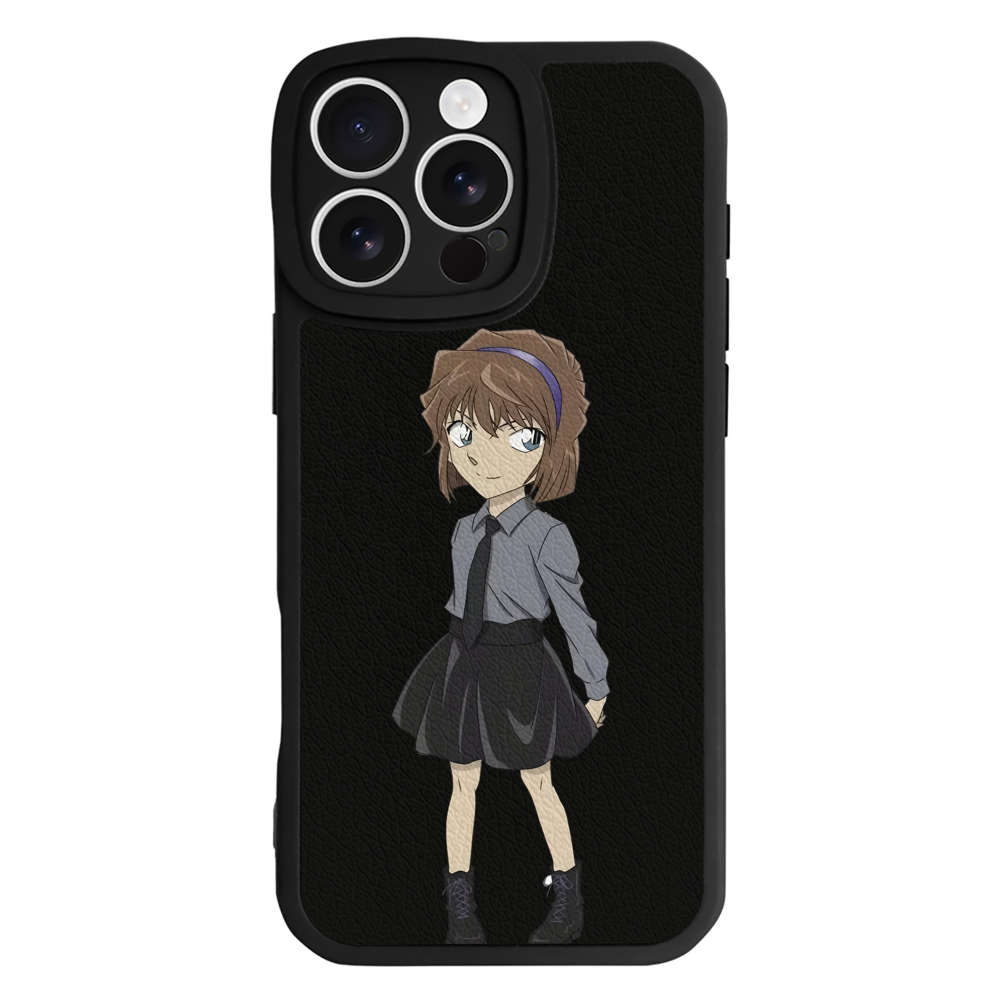 （画像用） 名探偵コナン 灰原 哀 はいばら あい Detective Conan Anita Hailey、Vi Graythorn Haibara Ai 【iPhone 16シリーズ対応】シリコンスマホケース（レザー調） 材質：シリコン